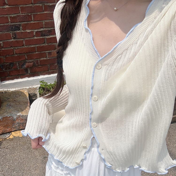 バイカラーカーディガン CREAM BEIGE