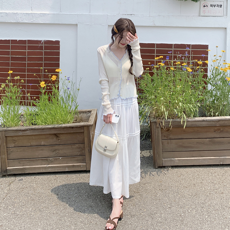 バイカラーカーディガン CREAM BEIGE