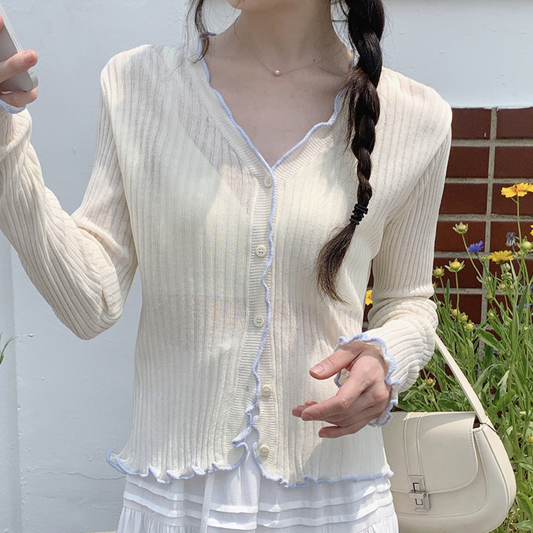 バイカラーカーディガン CREAM BEIGE