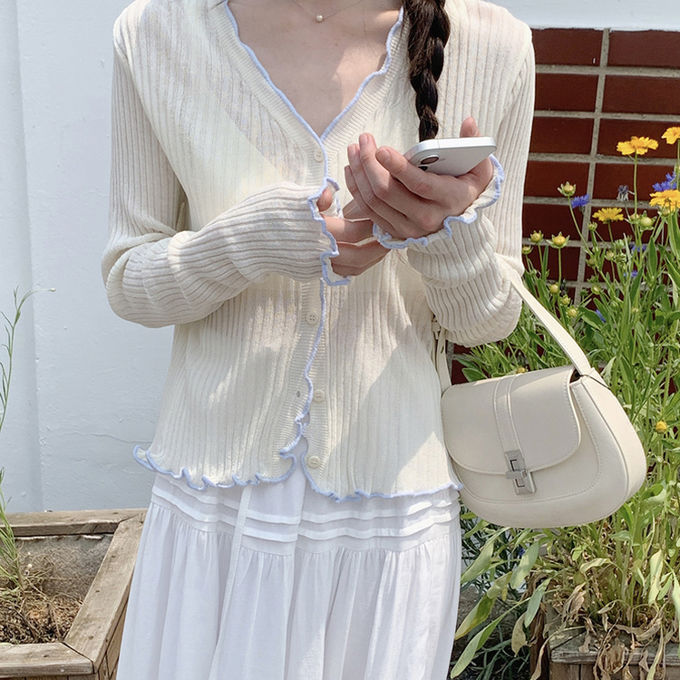 バイカラーカーディガン CREAM BEIGE