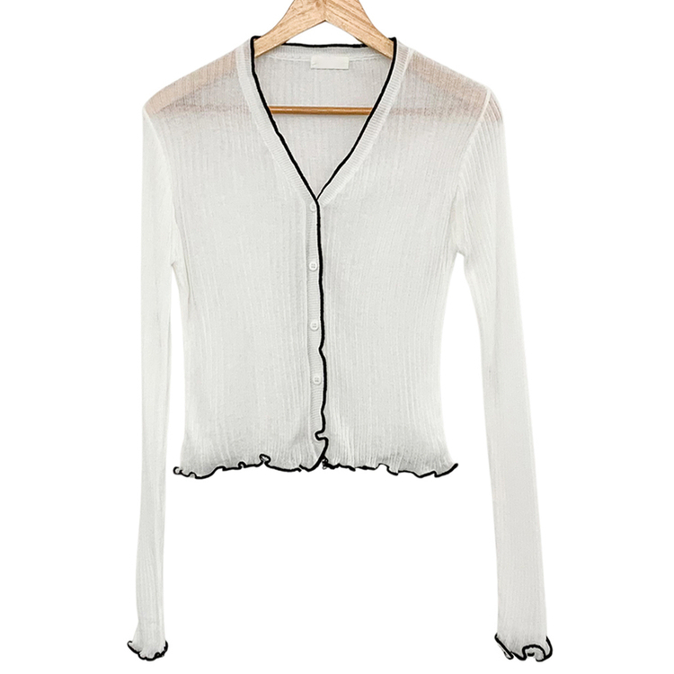 バイカラーカーディガン