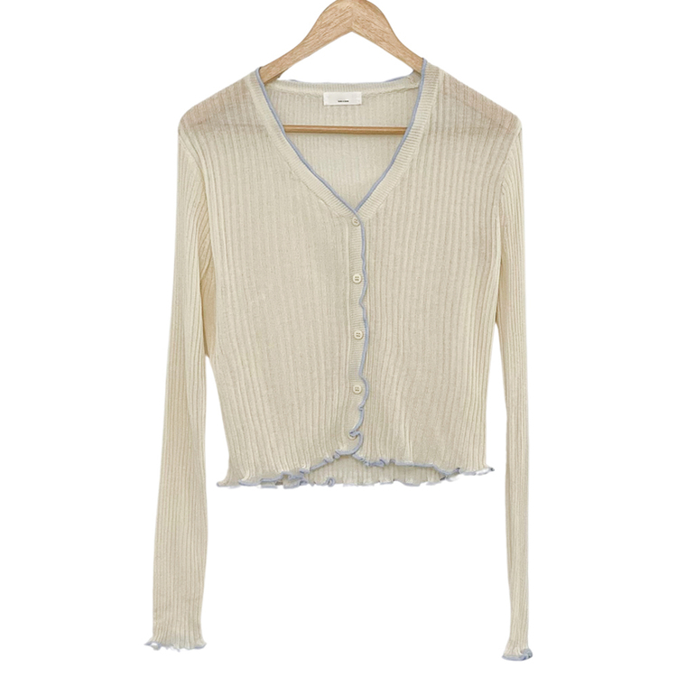 バイカラーカーディガン