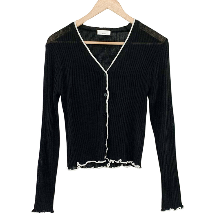 バイカラーカーディガン