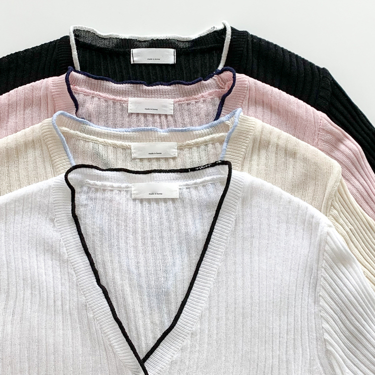 バイカラーカーディガン