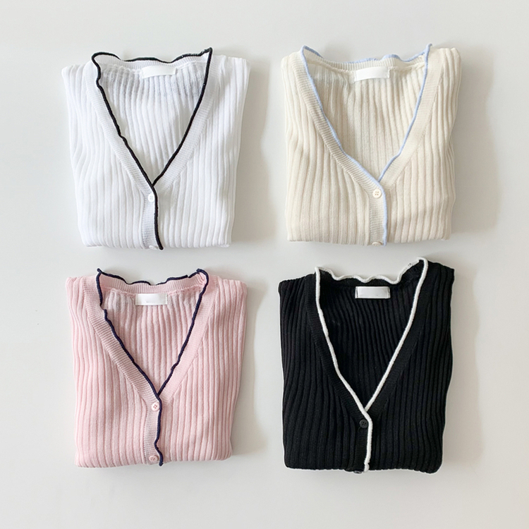 バイカラーカーディガン