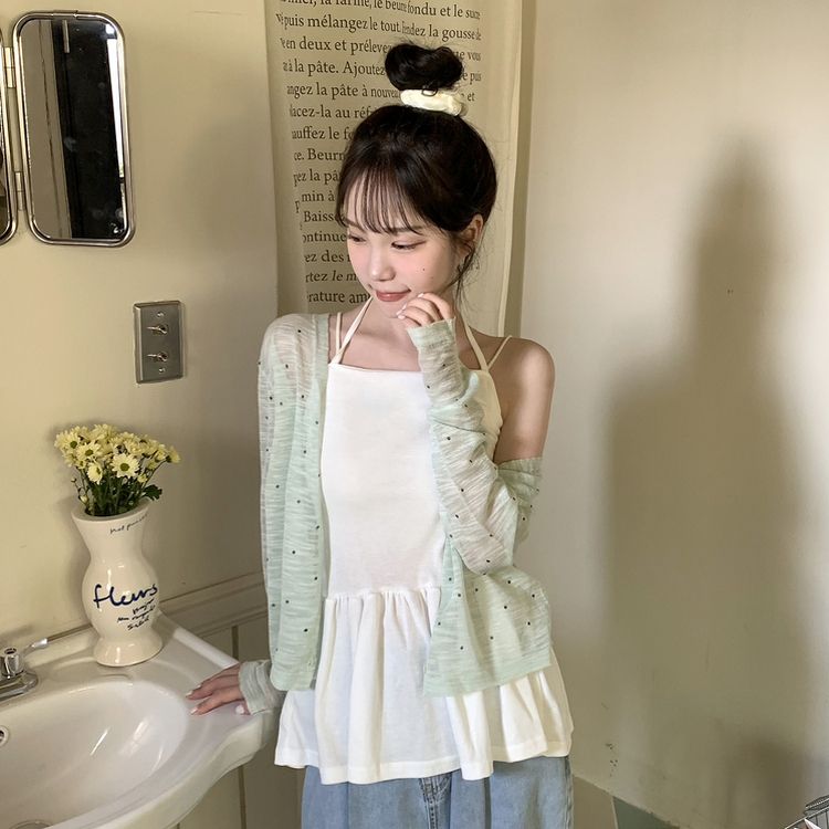 ドットシースルーカーディガン MINT