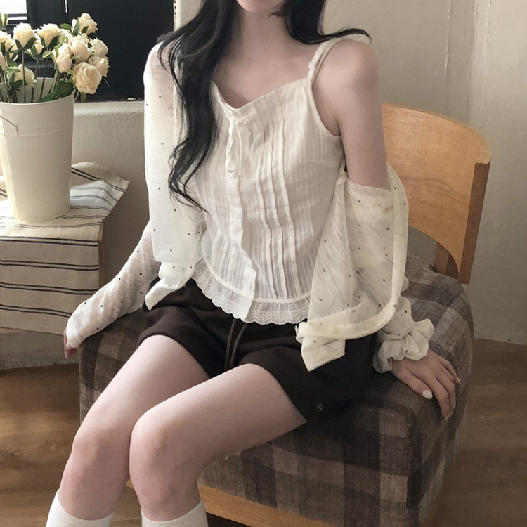 ドットシースルーカーディガン IVORY