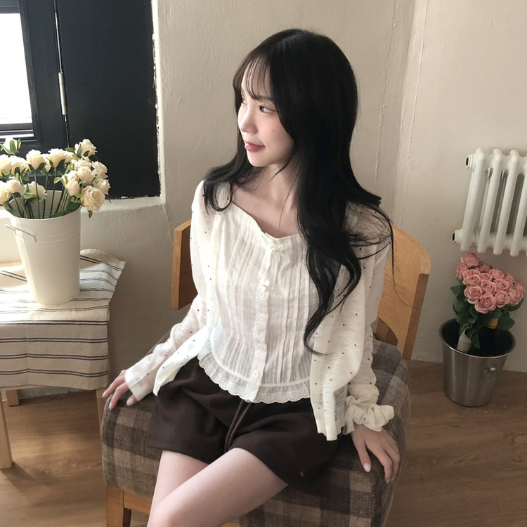 ドットシースルーカーディガン IVORY