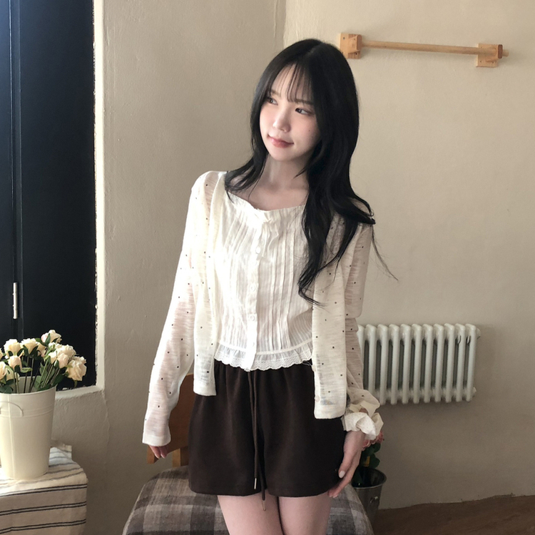ドットシースルーカーディガン IVORY