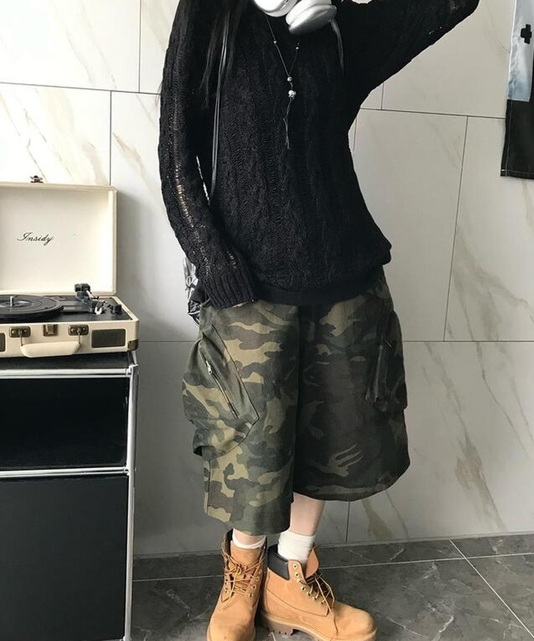 ショートパンツ カーゴバミューダパンツ KHAKI