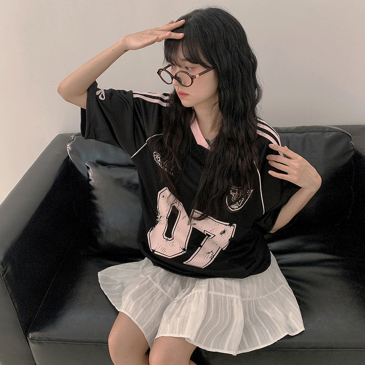 半袖Tシャツ トラックライン半袖Tシャツ BLACK