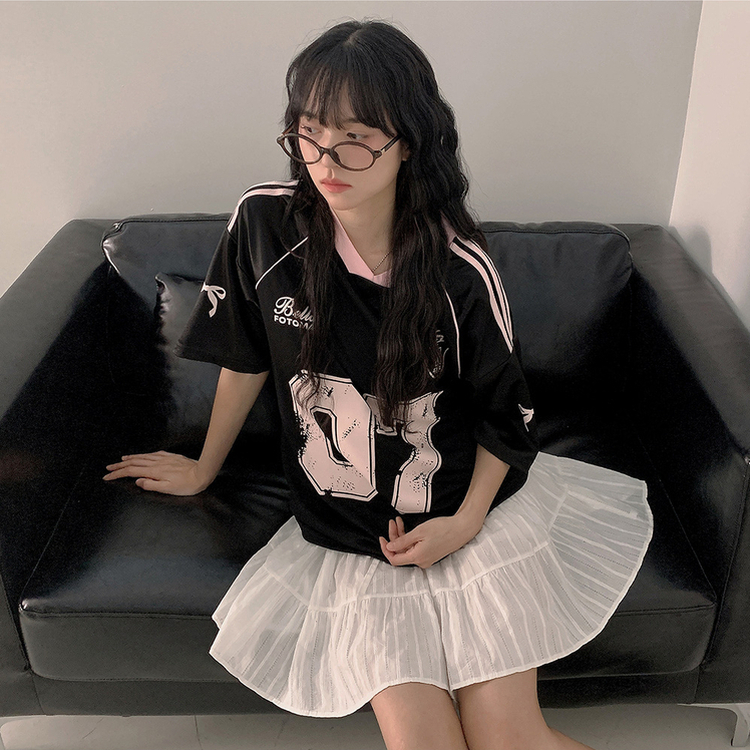 半袖Tシャツ トラックライン半袖Tシャツ BLACK