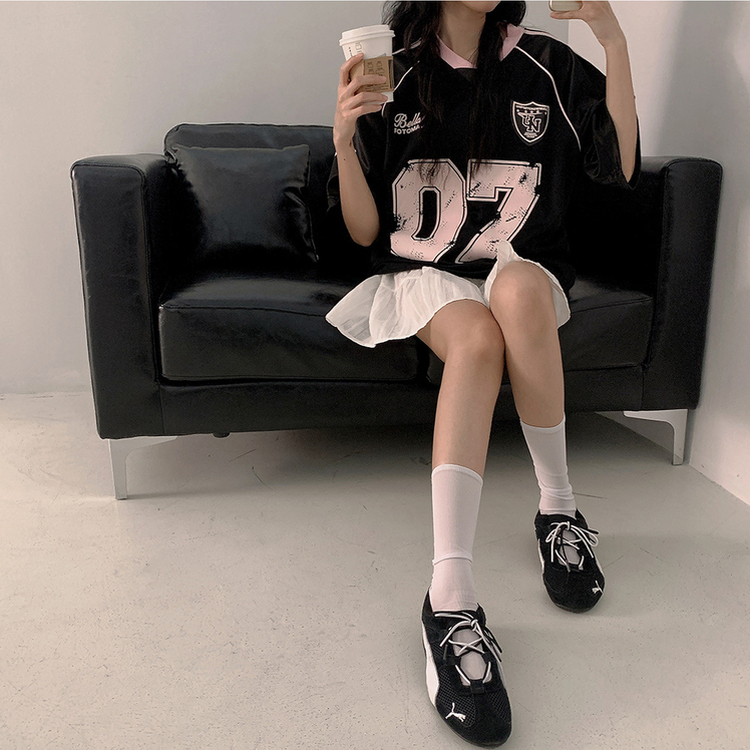 半袖Tシャツ トラックライン半袖Tシャツ BLACK