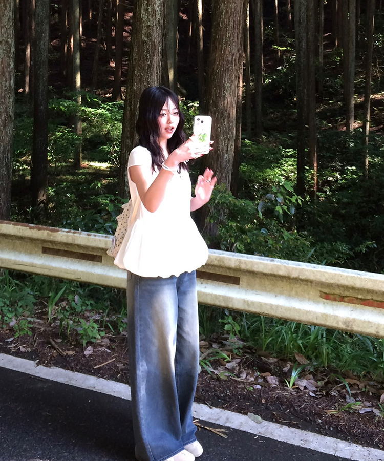 【기획특가/기장별】빈티지 워싱 와이드 데님 팬츠 옐로우청