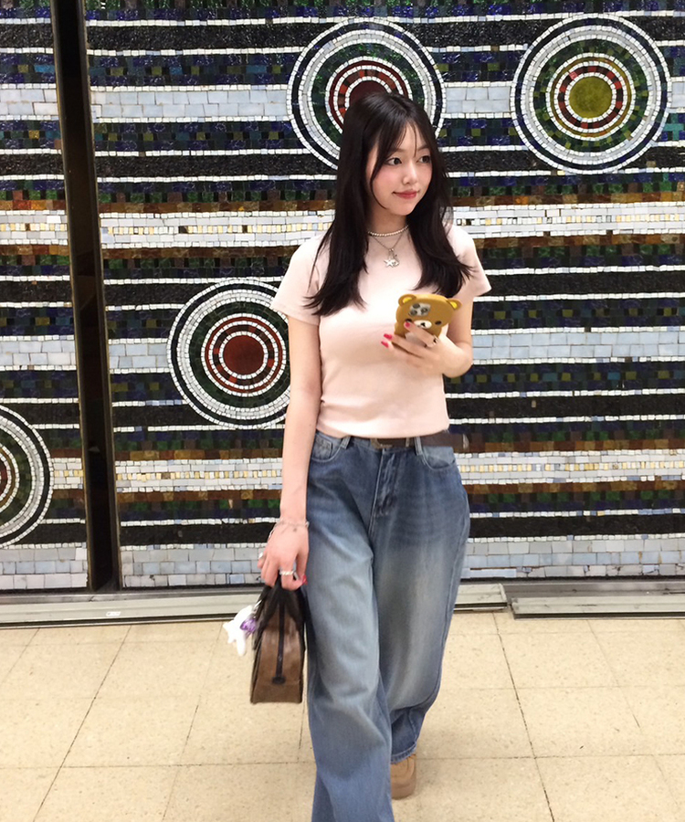 【기획특가/기장별】빈티지 워싱 와이드 데님 팬츠 연청