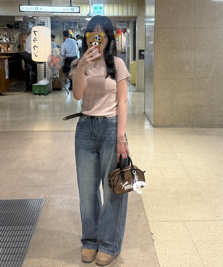 【기획특가/기장별】빈티지 워싱 와이드 데님 팬츠 연청