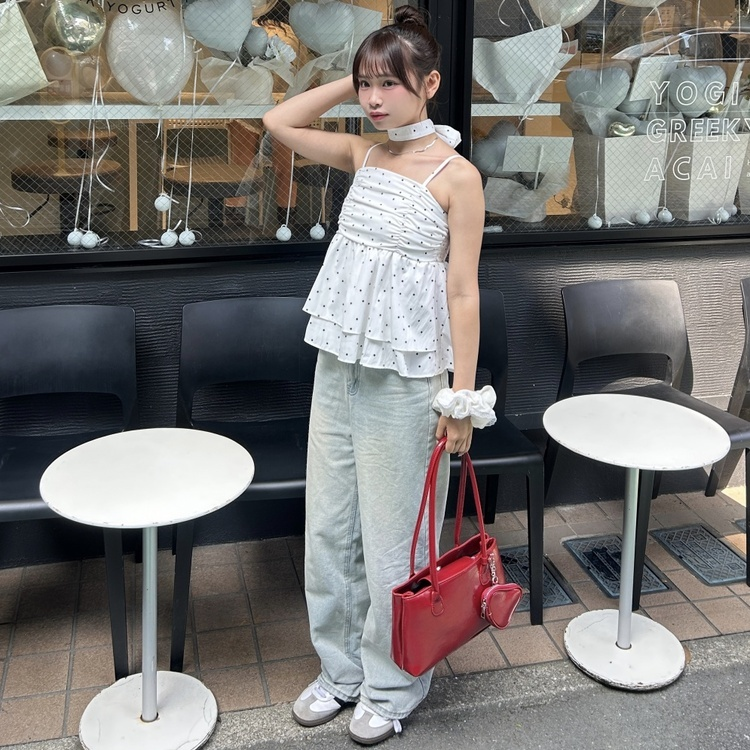 レッドワインスクエアショルダーバック｜バッグ｜韓国