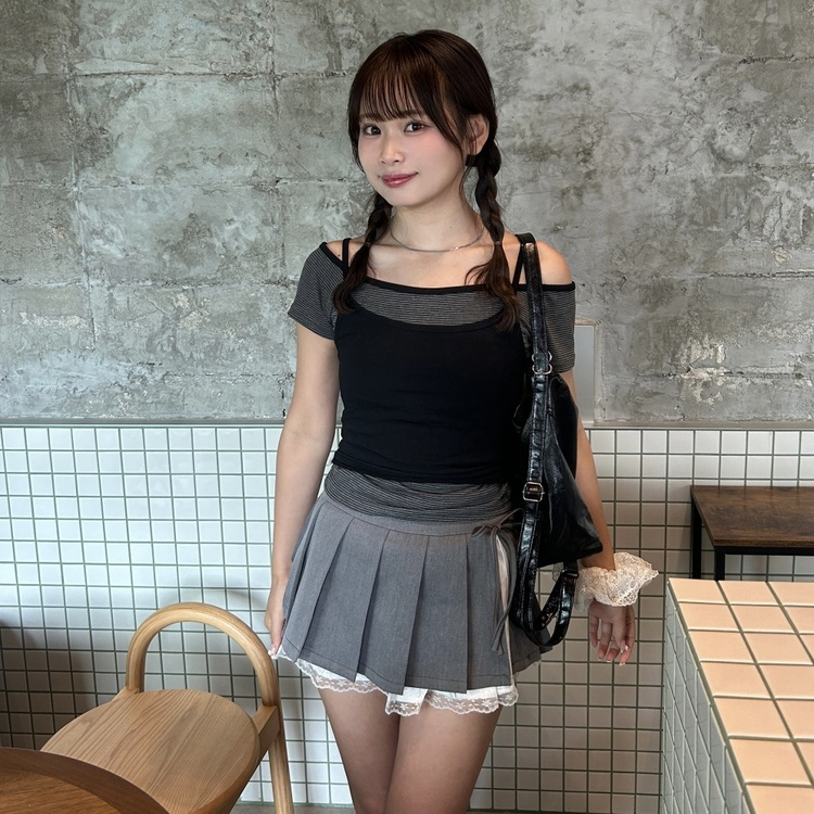 リボンレースプリーツスカート｜ミニスカート｜韓国ファッション通販 SONA