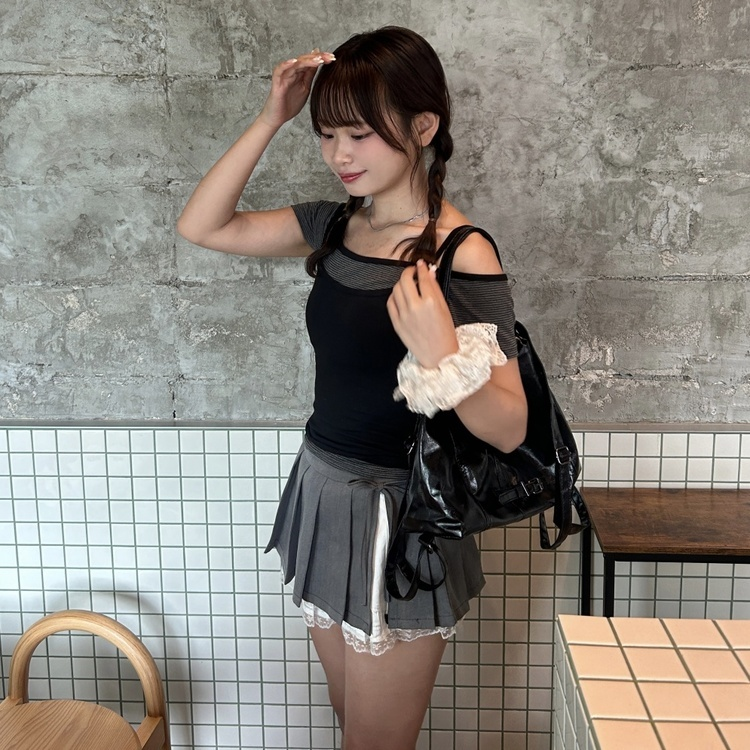 リボンレースプリーツスカート｜ミニスカート｜韓国ファッション通販 SONA