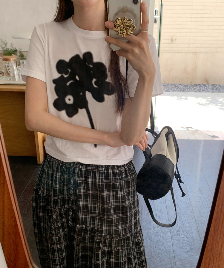 半袖Tシャツ フラワー半袖Tシャツ IVORY
