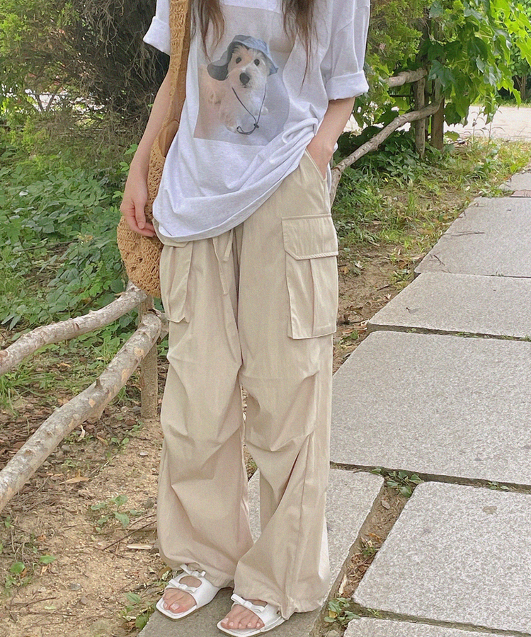 ベッキーカーゴワイドパンツ BEIGE