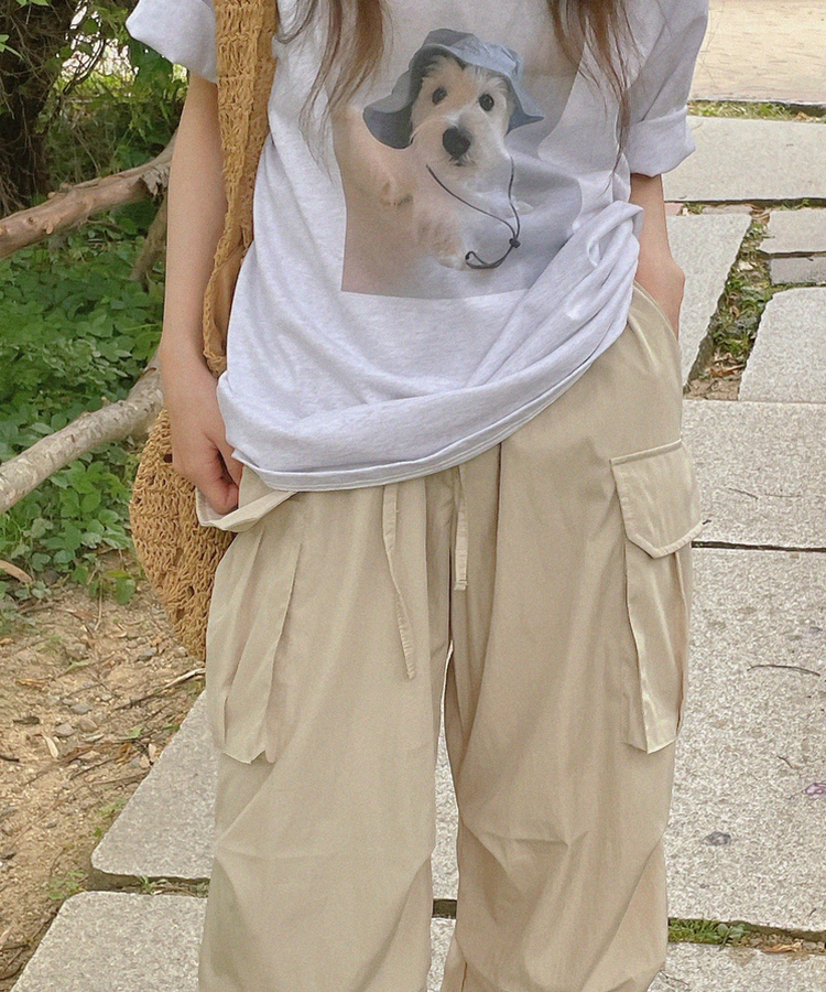 ベッキーカーゴワイドパンツ BEIGE