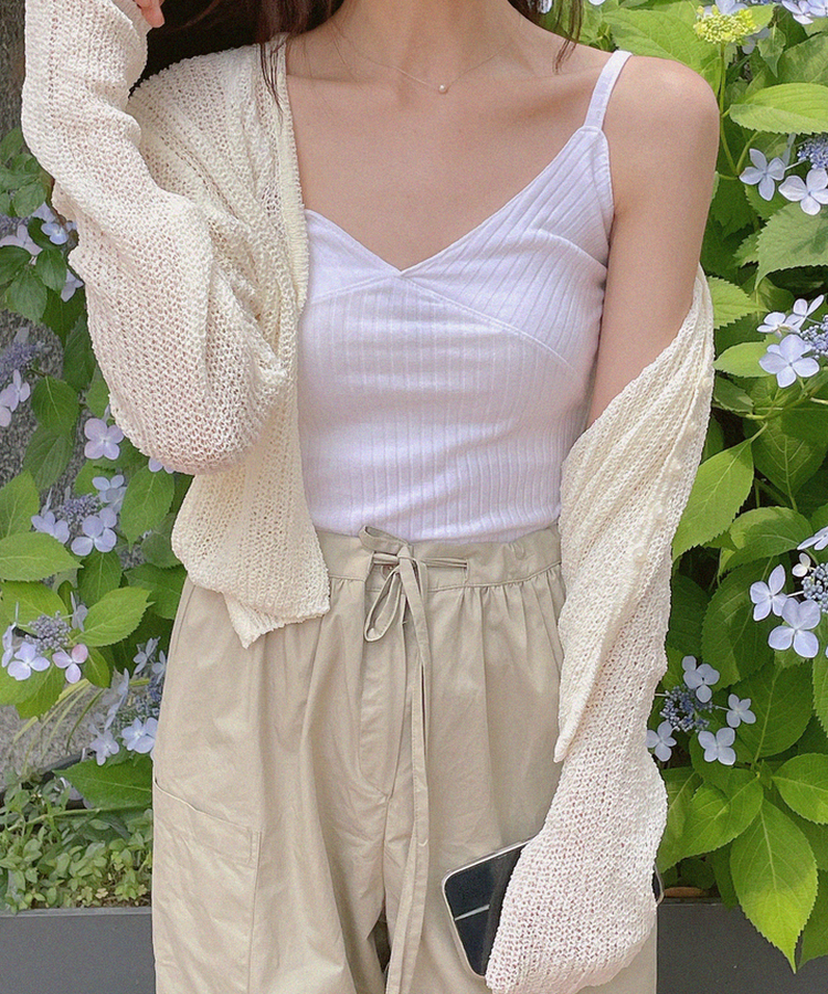 カーディガン サマークロップカーディガン(6color) IVORY