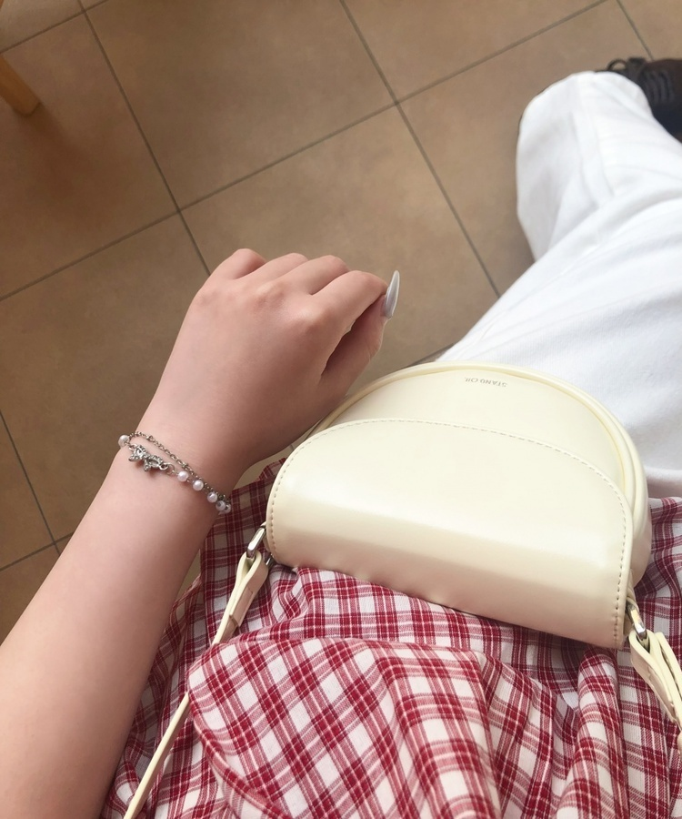 펄 리본 체인 팔찌 원컬러