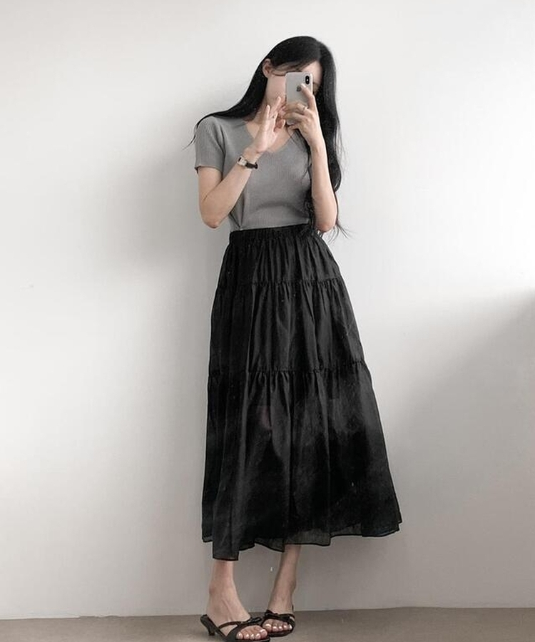 ニット Vサマーラップ半袖ニット(5color) GRAY