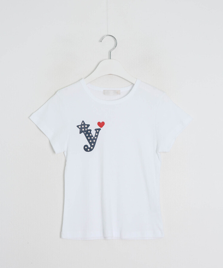 하트 골지 반팔 티셔츠