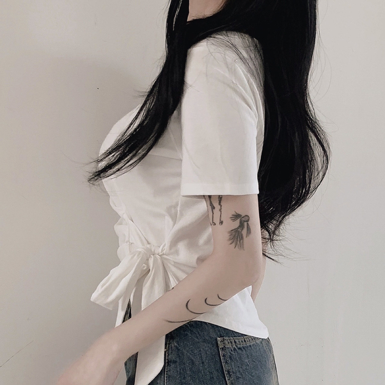半袖Tシャツ リボンシャーリング半袖Tシャツ WHITE