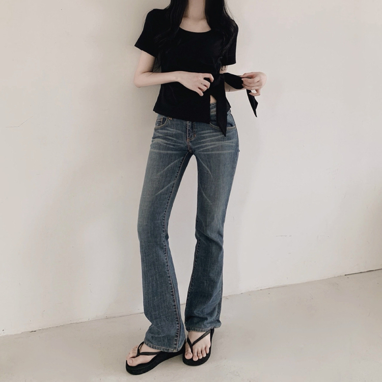 半袖Tシャツ リボンシャーリング半袖Tシャツ BLACK
