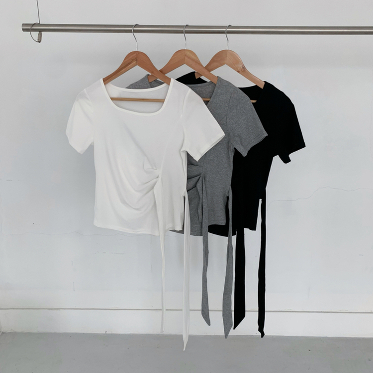 半袖Tシャツ リボンシャーリング半袖Tシャツ