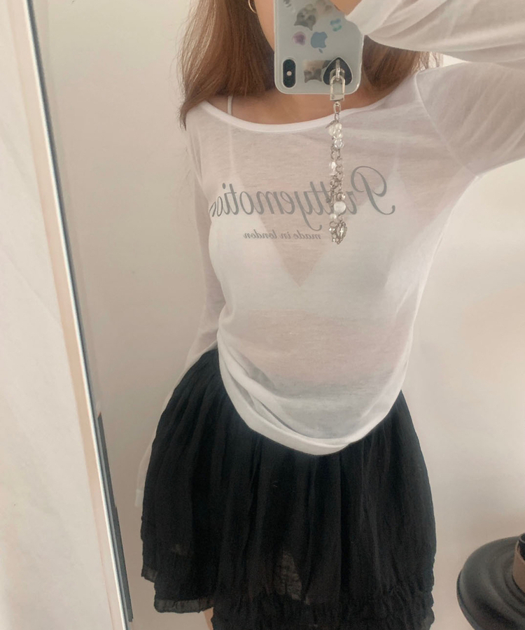 長袖Tシャツ ロンドンシースルー長袖Tシャツ IVORY