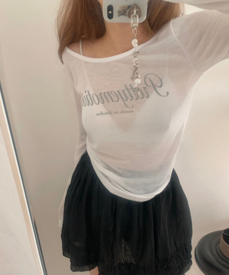 長袖Tシャツ ロンドンシースルー長袖Tシャツ IVORY