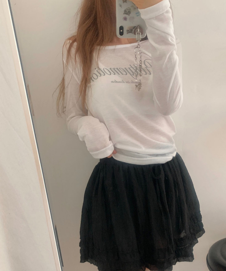 長袖Tシャツ ロンドンシースルー長袖Tシャツ IVORY