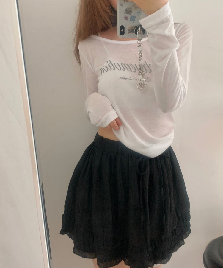 長袖Tシャツ ロンドンシースルー長袖Tシャツ IVORY