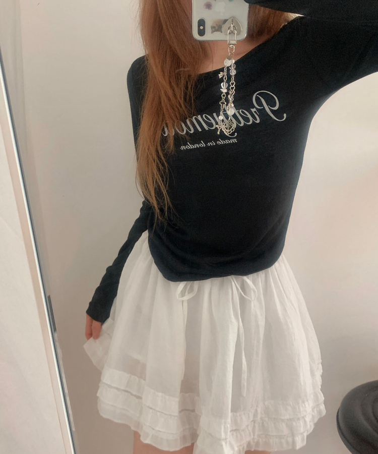 長袖Tシャツ ロンドンシースルー長袖Tシャツ BLACK