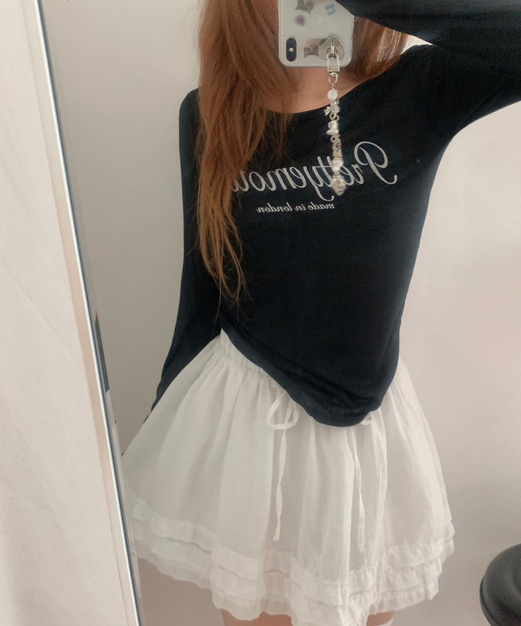 長袖Tシャツ ロンドンシースルー長袖Tシャツ BLACK