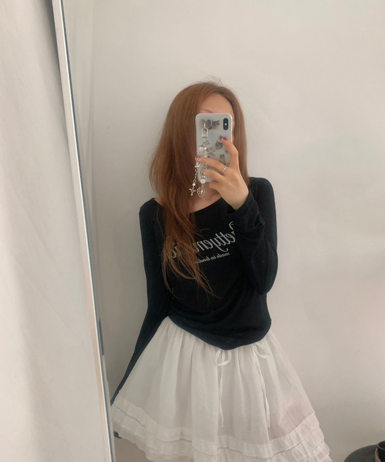 長袖Tシャツ ロンドンシースルー長袖Tシャツ BLACK