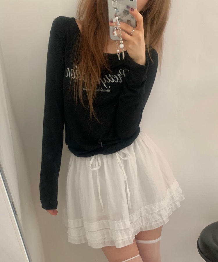 長袖Tシャツ ロンドンシースルー長袖Tシャツ BLACK