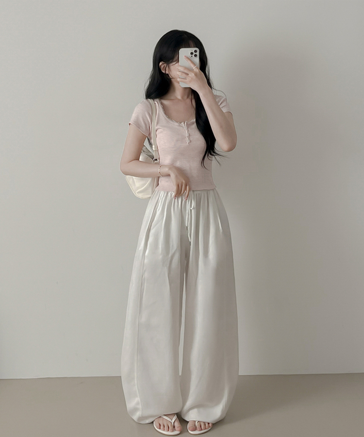 半袖Tシャツ バブルストライプ半袖Tシャツ PINK