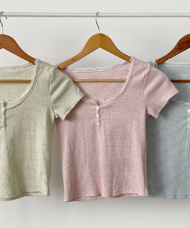 半袖Tシャツ バブルストライプ半袖Tシャツ