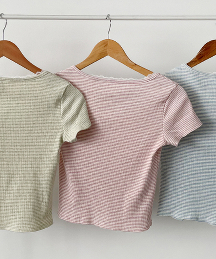 半袖Tシャツ バブルストライプ半袖Tシャツ