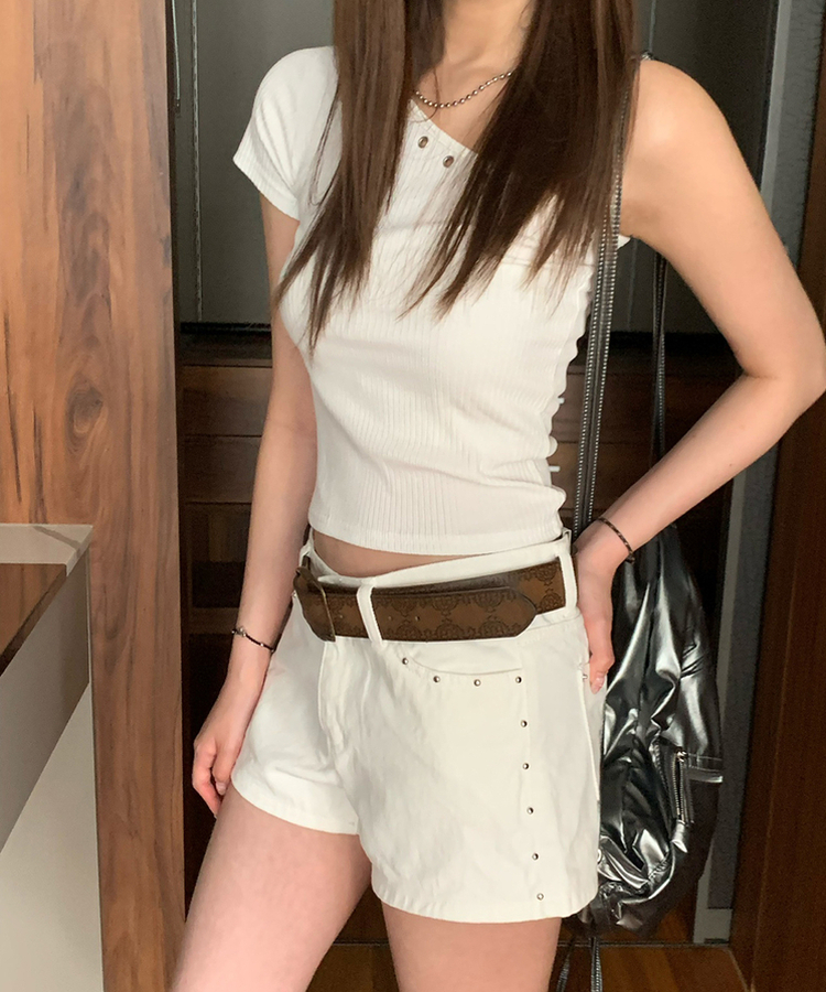 ショートパンツ パイショートパンツ IVORY