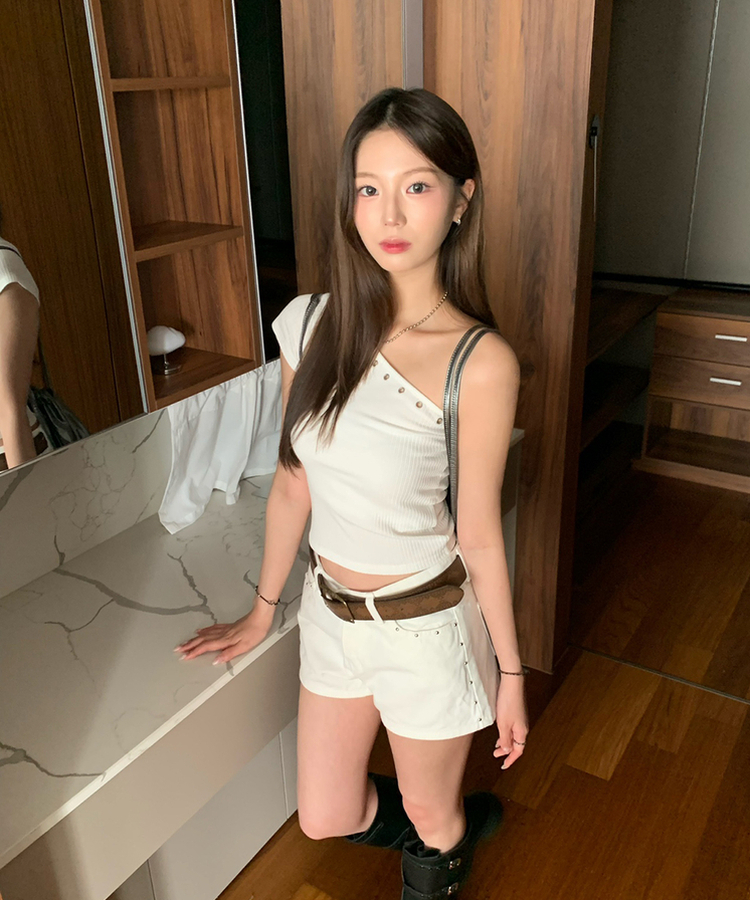 ショートパンツ パイショートパンツ IVORY