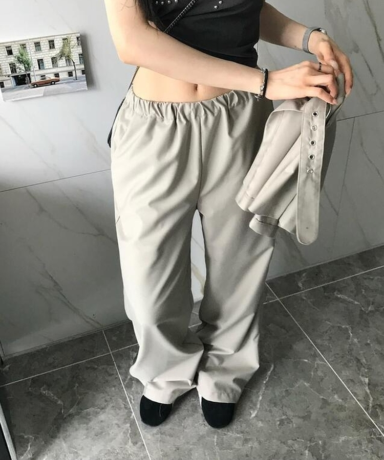 コットンパンツ ホイッスルスカートレイヤードパンツ BEIGE