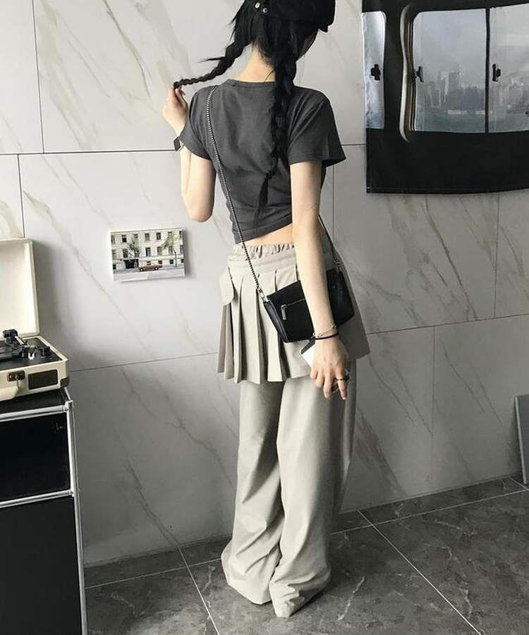 コットンパンツ ホイッスルスカートレイヤードパンツ BEIGE