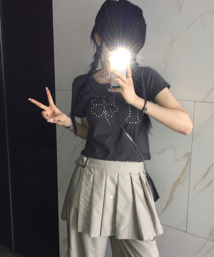 半袖Tシャツ クロップ半袖Tシャツ CHARCOAL