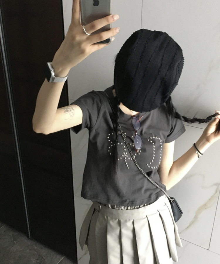 半袖Tシャツ クロップ半袖Tシャツ CHARCOAL